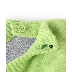 Babyhug Knitted Full Sleeves Intarsia & Deer Designed Pullover Sweater Set with Cap - Navy Blue Green & White