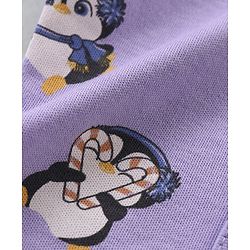 Babyhug 100% Cotton Knit Full Sleeves Romper With Penguin Print Pack of 2- Purple & Orange