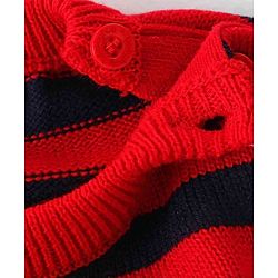 Babyhug Knit Full Sleeves Sweater Set With Stripes - Multicolour