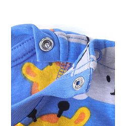 Babyhug Cotton Full Sleeves Night Suit with Animal Print - Blue