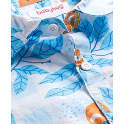 Babyhug Cotton Woven Half Sleeves Shirt with Orange Fruit Print - Multicolor