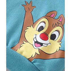 Babyhug Disney Raglan Full Sleeves Sweatshirt With Hood & Chip N Dale Graphics Detailing - Blue