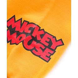 Babyhug Disney 100% Cotton Knit Full Sleeves Overlap Sweatshirt With Mickey Mouse Graphics & Collar Detailing - Yellow