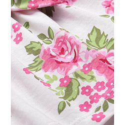Babyhug Preemie Cotton Knit Full Sleeves Frock with Floral Print & Bloomer - White