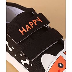 Cute Walk by Babyhug Casual Shoes with Velcro Closure & Bear Print - Black
