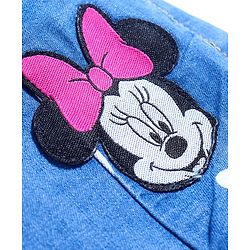 Babyhug Disney Cotton Knit Full Length Denim Jeans with Minnie Mouse Print - Blue