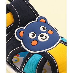 Cute Walk by Babyhug Velcro Closure Musical Sandals With Teddy Patch-Blue