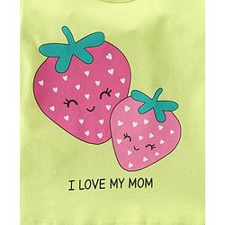 Babyhug Cotton Knit Full Sleeves Night Suit With Strawberry & Floral Print - Green