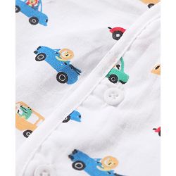 Babyhug 100% Cotton Knit Sleeveless Striped & Printed Set Of Vests Pack Of 3 - Multicolor