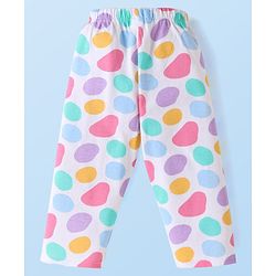 Babyhug Cotton Knit Full Sleeves Printed Night Suit - White