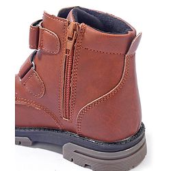 Cute Walk by Babyhug Solid Winter Boots With Velcro Closure- Tan