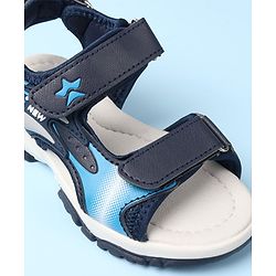 Cute Walk by Babyhug Slip On Sandals Velcro Closure with Star Applique - Blue