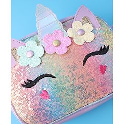 Babyhug Sling Bag With Floral Applique Free Size - Purple
