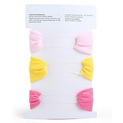 Babyhug Free Size Headbands With Bow Applique Pack of 3 - Pink Purple & Blue