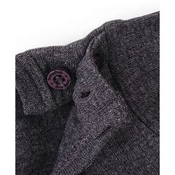 Babyhug Solid Full Sleeves Thermal Vests & Pant Set - Dark Grey