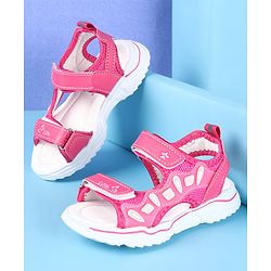 Cute Walk by Babyhug Slip On Sandals with Velcro Closure - Fuchsia