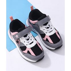 Cute Walk by Babyhug Sneaker with Velcro Closure - White & Pink