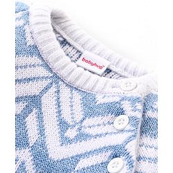Babyhug Knit Full Sleeves Pullover Sweater Set with Cable Knit Design - Blue