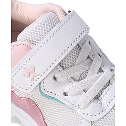 Cute Walk by Babyhug Velcro Closure Sneakers - White & Pink