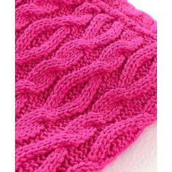 Babyhug Fleece Knit Full Length Woollen Pants With Cable Knit Design - Purple