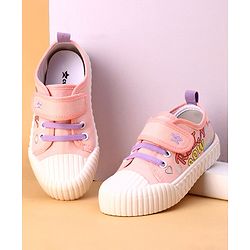 Cute Walk by Babyhug Casual Shoes with Velcro Closure Text Design - Pink
