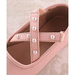 Cute Walk by Babyhug Slip On Ballerinas with Pear Detailing - Dark Pink