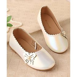 Cute Walk by Babyhug Slip On Ballerina With Pearl Applique -Silver