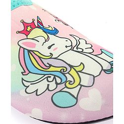 Cute Walk by Babyhug Slip On Water Shoes Unicorn Print - Pink