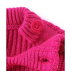 Babyhug Knit Full Sleeves Striped Sweater Set - Pink