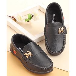 Cute Walk by Babyhug Slip On Formal & Party Wear Shoes with Horse Applique - Black