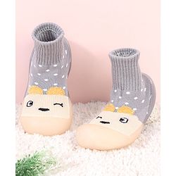 Cute Walk by Babyhug Sock Shoes - Grey