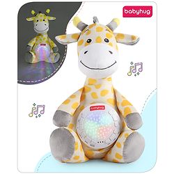 Babyhug Giraffe Music Projector Soft Toy Yellow & Grey - Height 39.5 cm