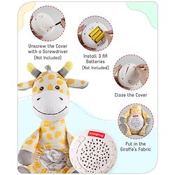 Babyhug Giraffe Music Projector Soft Toy Yellow & Grey - Height 39.5 cm