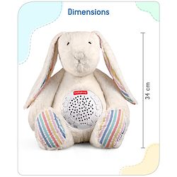 Babyhug Bunny Music Projector Soft Toy White - Height 34 cm