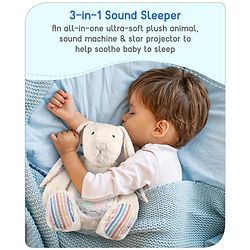 Babyhug Bunny Music Projector Soft Toy White - Height 34 cm