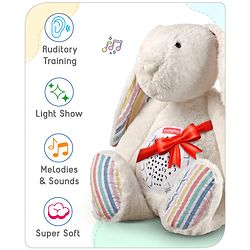 Babyhug Bunny Music Projector Soft Toy White - Height 34 cm