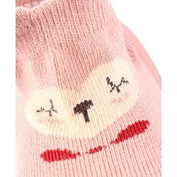 Cute Walk by Babyhug Slip On Socks Shoes with Bear Design - Pink