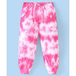 Babyhug Cotton Terry Full Length Printed Lounge Pant - Pink
