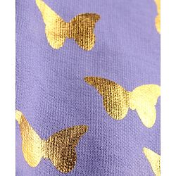 Babyhug Cotton Knit Full Length Lounge Pants With Butterflies Print - Lilac