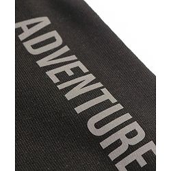 Babyhug Cotton Knit Full Length Lounge Pant Cut & Sew Design with Text Print - Black