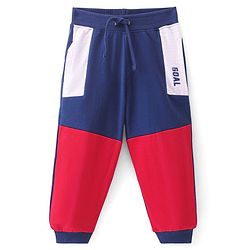 Babyhug Cotton Terry Knit Cut & Sew Design Full Length Lounge Pant with Text Print - Multicolour