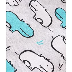 Babyhug Cotton Knit Full Length Diaper Leggings with Stripes & Dino Print Pack of 3 - Multicolor