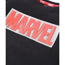 Babyhug Marvel Single Jersey Half Sleeves T-Shirt with Marvel foil Print and HD print - Black