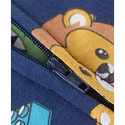 Babyhug Cotton Full Sleeves Front Open Sleepsuit With Animals Print - Multicolor