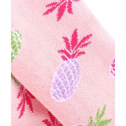 Cute Walk by Babyhug Knitted Antibacterial Footed Tights with Pineapple Design - Pink