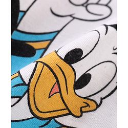 Babyhug Disney Cotton Knit Full Sleeves T-Shirt with Mickey Mouse & Friends Graphic & Patch Detailing - Cream