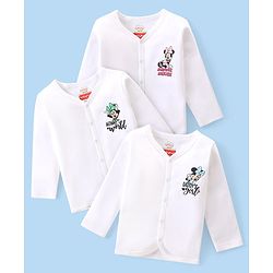 Babyhug Disney Interlock Knit Full Sleeves Jhablas With Minnie Mouse Graphics Pack of 3 - White