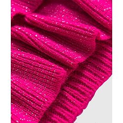 Babyhug Sweater Knit Full Sleeves Pullover Sweaters with Frill Detailing & Cable Knit Design - Fuchsia