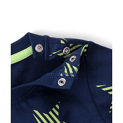 Babyhug Cotton Knit Full Sleeves Night Suit with Star Print - Navy Blue