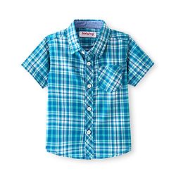 Babyhug Cotton Woven Half Sleeves Check Shirt - Green